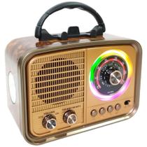 Rádio Retro Vintage Bluetooth Antigo Am Fm Sd Mp3 Led Rgb - KapBom