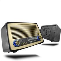 Rádio Retro Vintage Bluetooth Bivolt Com Led 3 Bandas AM FM SW Recarregável Com Cabo De Força Entrada Usb TF DC 5V
