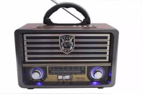 Radio retro vintage bluetooth FM bateria recarregável e USB