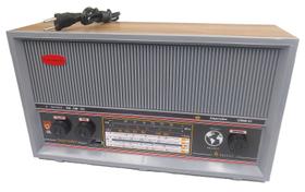 Rádio Retro Vintage Em Madeira Am e Fm 6 Faixas Imperador Cinza
