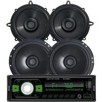 Rádio Roadstar RS2724 24v BT/2 USB/SD/FM/Auxiliar + 2 Falantes 6 100w + 2 Falantes 5 100w Bomber