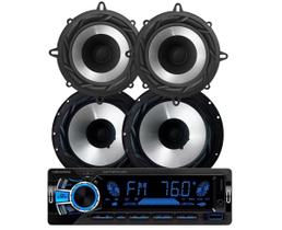 Rádio Roadstar RS2751 BT/2 USB/SD/FM/Auxiliar + 2 Falantes 6 100w + 2 Falantes 5 100w Bomber