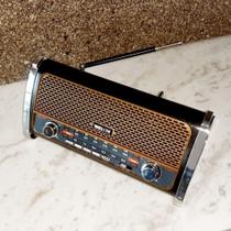 Rádio Solar AM/FM USB - CARTÃO TF (24CM) 110V - com lanterna - Casa Polak