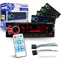 Rádio Som Automotivo Roadstar Bluetooth USB SD FM Aux MP3 RS2751BR com Controle e Painel LCD Som Potente