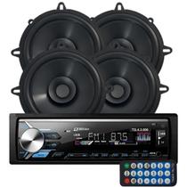 Rádio Tiger Auto TG0403.006 BT/USB/SD/FM/Auxiliar + 4 Alto Falantes 5 Bomber 200w