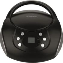 Rádio Toca CD Player Multilaser SP337 Boombox 20 Watts Rádio FM Entrada USB para Pendrive e Auxiliar