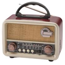 Rádio Vintage Am Fm Bateria Recarregável Usb - Dourado