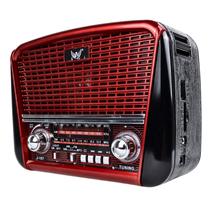 Radio Vintage Portatil Bluetooth Am Fm Recarregável Mp3 Usb