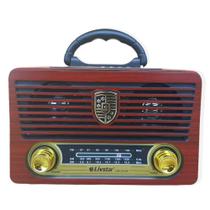 Rádio Vintage Retrô Antigo AM FM Bluetooth USB Recarregável - Livstar