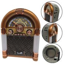 Rádio Vintage Retrô Caixa de Som Jukebox Portátil Caixinha Antiga Clássica Fm Am Usb Pendrive Auxili