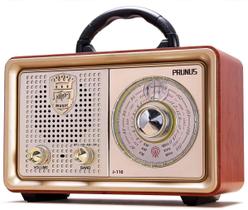 Rádio vintage retrô portátil PRUNUS J-110 AM FM de ondas curtas