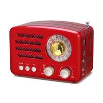 Rádio vintage retrô portátil PRUNUS J-160 com Bluetooth vermelho