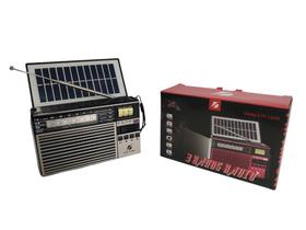 Rádio Vintage Solar Caixinha Portátil Am Fm Lanterna Led