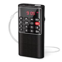 Rádio Walkman FM Portátil e Recarregável PRUNUS - Com Gravador
