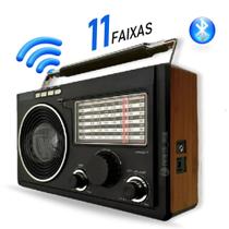 Radio Zona Rural Recarregavel 11 Faixas Am Fm Usb Bluetooth - LIVSTAR