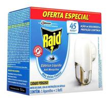 Raid Elétrico Líquido 45 Noites Proteção Contra Mosquitos e Pernilongos