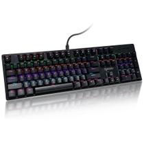RAIKU L3000 Authentic Mechanical Keyboard With Blue Switch, RGB Backlit, Detachable Cable, 104 Keys - PONTO DO NERD RAIKU L3000 Authentic Mechanical Keyboard With Blue Switch, RGB Backlit, Detachable Cable, 104 Keys - PONTO DO NERD