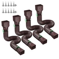 Rain Gutter Downspout Extensions Ogutter, pacote com 4, marrom