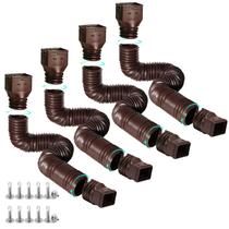 Rain Gutter Downspout Extensions plusgutter, pacote com 4 unidades, marrom