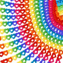 Rainbow Heart Banner Tlswshsy 20 unidades de guirlanda de papel de 60 m Rainbow Heart Banner Tlswshsy 20 unidades de guirlanda de papel de 60 m