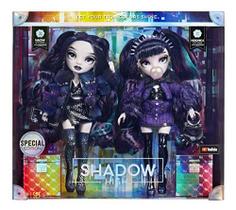 Rainbow High Shadow High Special Edition Twins - pacote com 2 bonecas da moda. Roupas de grife roxas e pretas com acessórios, ótimo presente para crianças de 6 a 12 anos e colecionadores, multicoloridas, 585879