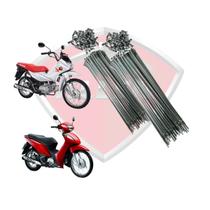 Raio Em Inox Dianteiro E Traseiro Biz 100 125 Todas Oferta Kit Completo ALLEN Não Enferruja Qualidade Original