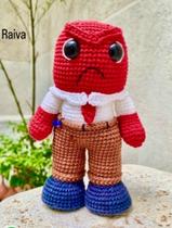 Raiva do filme divertidamente feito em crochê amigurumi