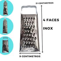 Ralador 4 faces de inox 21cm - Fácil de Usar e Durável