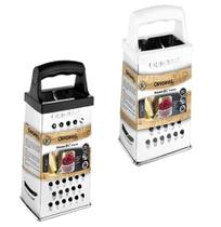 Ralador 4 Faces De Inox Com Pegador Preto Branco 9,5'' - Original line Ralador 4 Faces De Inox Com Pegador Preto Branco 9,5'' - Original line