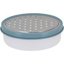 RALADOR COM RECIPIENTE INOX 6x12x17cm CINZA