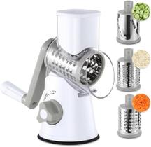 Ralador Cortador Fatiador Manual a Manivela Mulltiuso 3 Lâminas Inox