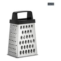 Ralador De Aço Inox 4 Faces Com Coletor Para Queijo E Legume