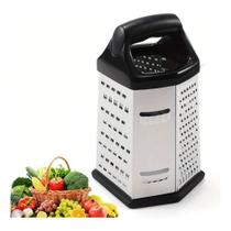 Ralador De Aço Inox 6 Faces Com Alça, Prático Para Legumes
