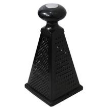Ralador de inox preto com 4 faces com pegador para legumes e alimentos de cozinha Ralador de inox preto com 4 faces com pegador para legumes e alimentos de cozinha