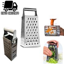 Ralador de Legumes e Queijo Fatiador Aço Inox Quatro Faces Multiuso Cortador Original para Cozinha