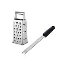 Ralador de Queijo e Zester Citrico Especiarias Aço Inox