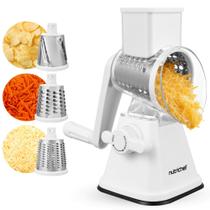 Ralador de Queijo NutriChef 3 em 1 Giratório com Base de Ventosa Ralador de Queijo NutriChef 3 em 1 Giratório com Base de Ventosa