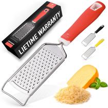 Ralador de Queijo Profissional Zulay Kitchen - Aço Inoxidável Vermelho