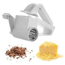 Ralador e Fatiador Queijo Manual Manivela Inox 3 em 1