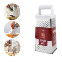 Ralador Fatiador 4 Faces Inox C Alça Queijo Legumes Cozinha Prático Uso Diário