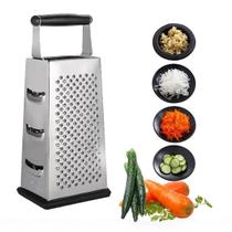 Ralador Fatiador Inox 4 em 1 C/ Alça Cozinha Legumes
