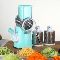 Ralador Fatiador Manual 3 Lâminas Inox Manivela Ventosa - jquia