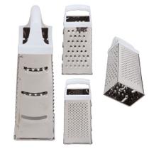 Ralador Inox 4 Faces Com Alça de Plástico Funcional Branco Ralador Inox 4 Faces Com Alça de Plástico Funcional Branco