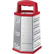 Ralador inox com 6 Faces de 9'' Vermelho, PRP5357-VM, Euro Home