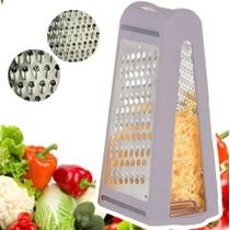 Ralador multifuncional 4 faces com recipiente coletor ralador de legumes queijo frutas e vegetais em Ralador multifuncional 4 faces com recipiente coletor ralador de legumes queijo frutas e vegetais em
