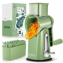 Ralador rotativo de queijo SUSTEAS com 5 lâminas Retro Green Ralador rotativo de queijo SUSTEAS com 5 lâminas Retro Green