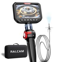 Ralcam Boroscópio Articulado de 3,9mm, Câmera de Inspeção Endoscópica Industrial HD de 5 Polegadas com Luz, Câmera com Fibra Óptica Flexível em Aço Inoxidável 0,15in, Ferramenta para Mecânica Automotiva