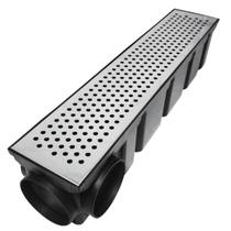 Ralo 10cm X 50cm Inox Perfurado Espelhado Coletor Modular Multi Saídas Preto Ralo 10cm X 50cm Inox Perfurado Espelhado Coletor Modular Multi Saídas Preto