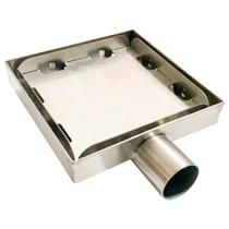 Ralo 10x10 Aço inox 304 sem aba tampa oculta saida horizontal 40mm Ralo 10x10 Aço inox 304 sem aba tampa oculta saida horizontal 40mm