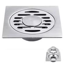 Ralo 10x10 Aço Inox Banheiro Lavabo Varanda Lavanderia Resistente Seguro Higienico